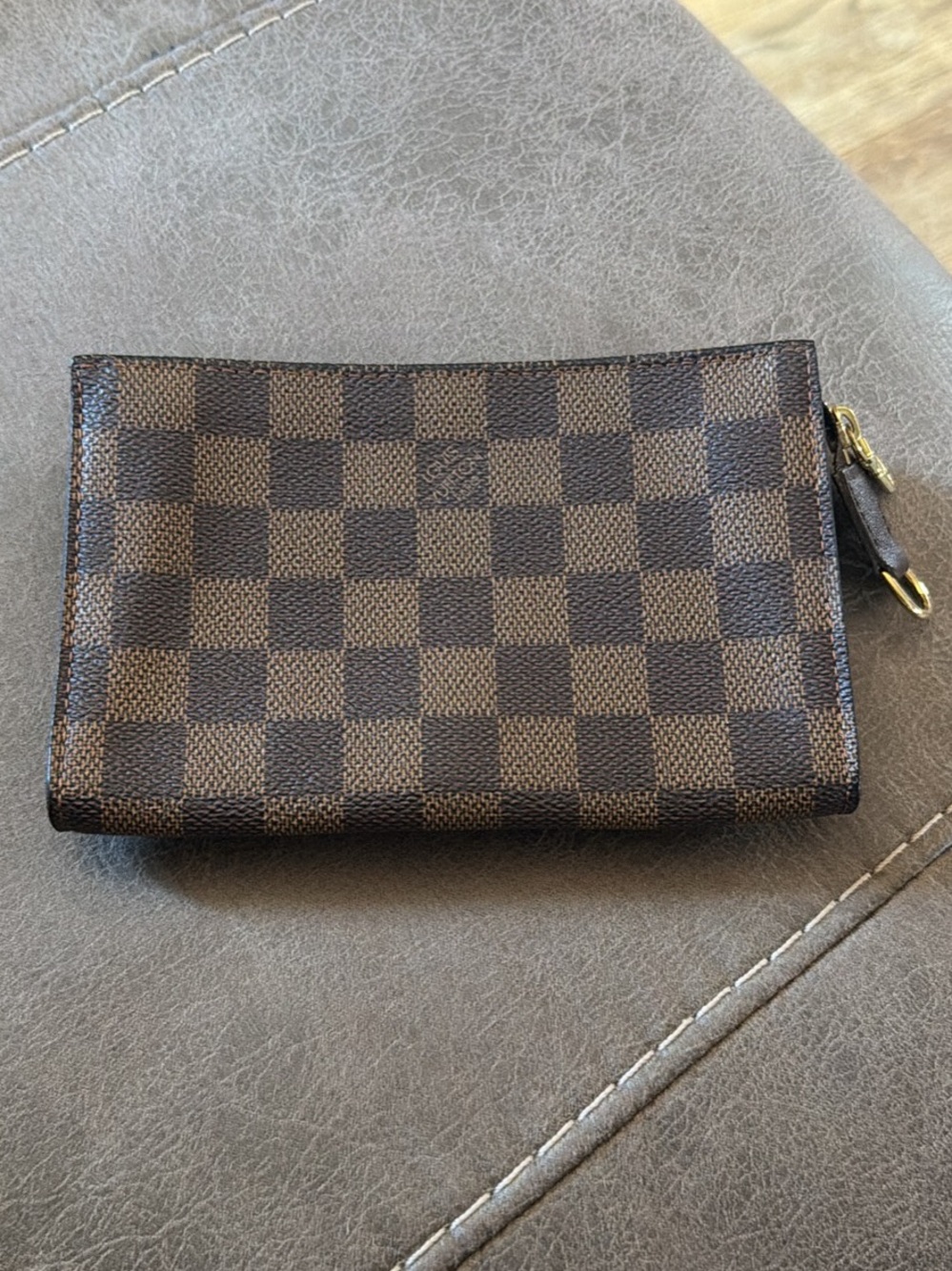 Louis Vuitton Brown Damier Ebene Mini Zip Pouch